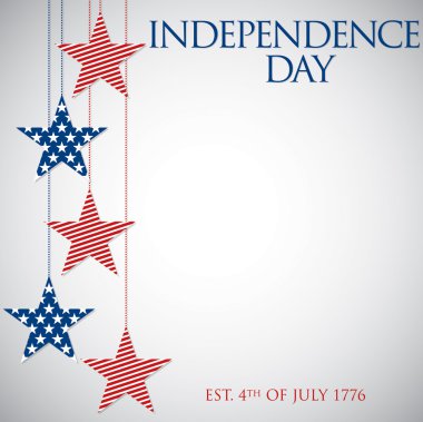 Yıldız Bağımsızlık günü kartı Vektör formatında asılı.