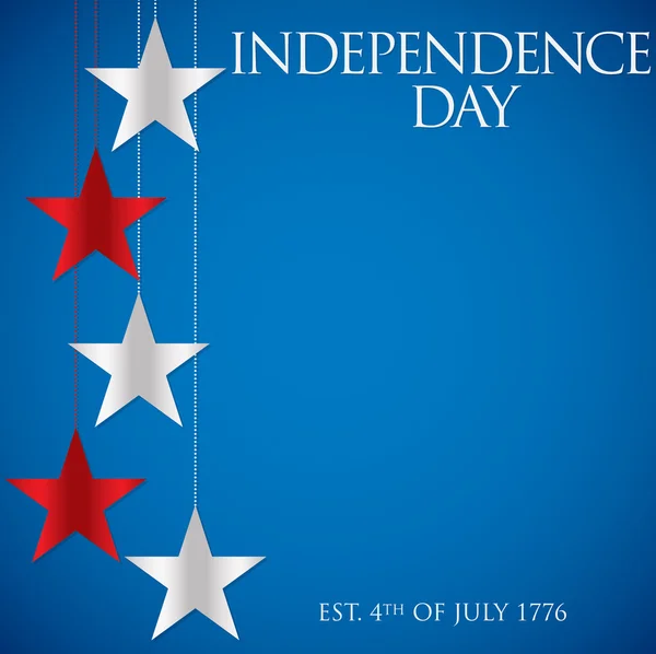 Hanging star Independence Day card in vector format. — Stock Vector