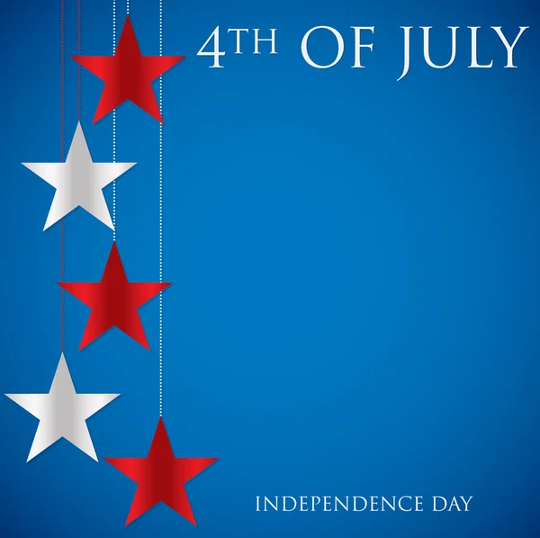 Estrela pendurada Cartão de Dia da Independência em formato vetorial . — Vetor de Stock