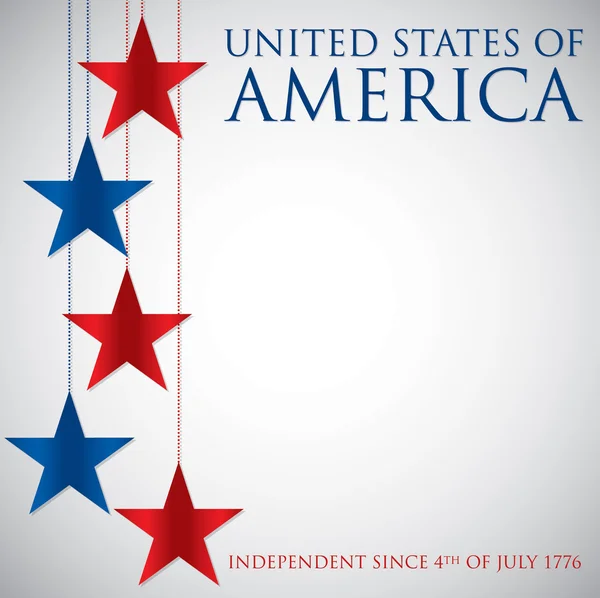 Estrela pendurada Cartão de Dia da Independência em formato vetorial . —  Vetores de Stock