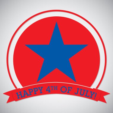 4 Temmuz daire etiket kartı Vektör formatında.