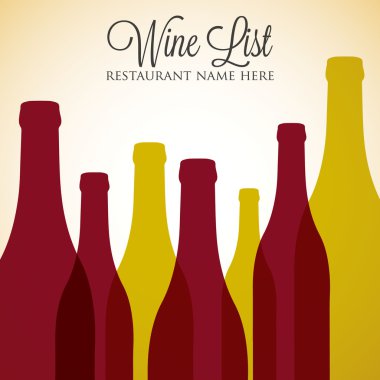Red and White wine list menu cover clipart