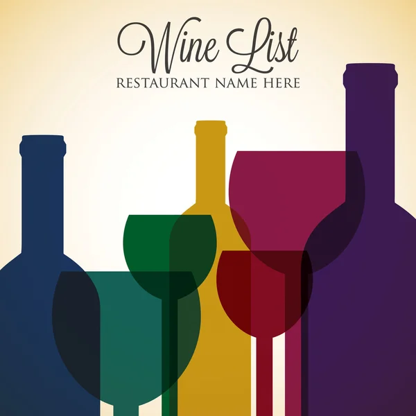 Couverture de menu carte des vins lumineux — Image vectorielle