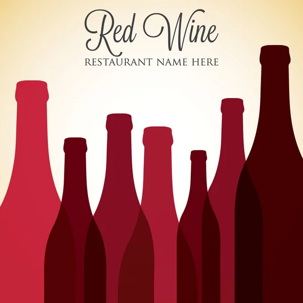 Carta dei vini rossi copertina menu — Vettoriale Stock