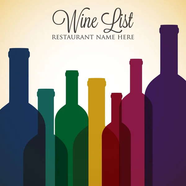 Carta dei vini luminosa copertina del menu — Vettoriale Stock