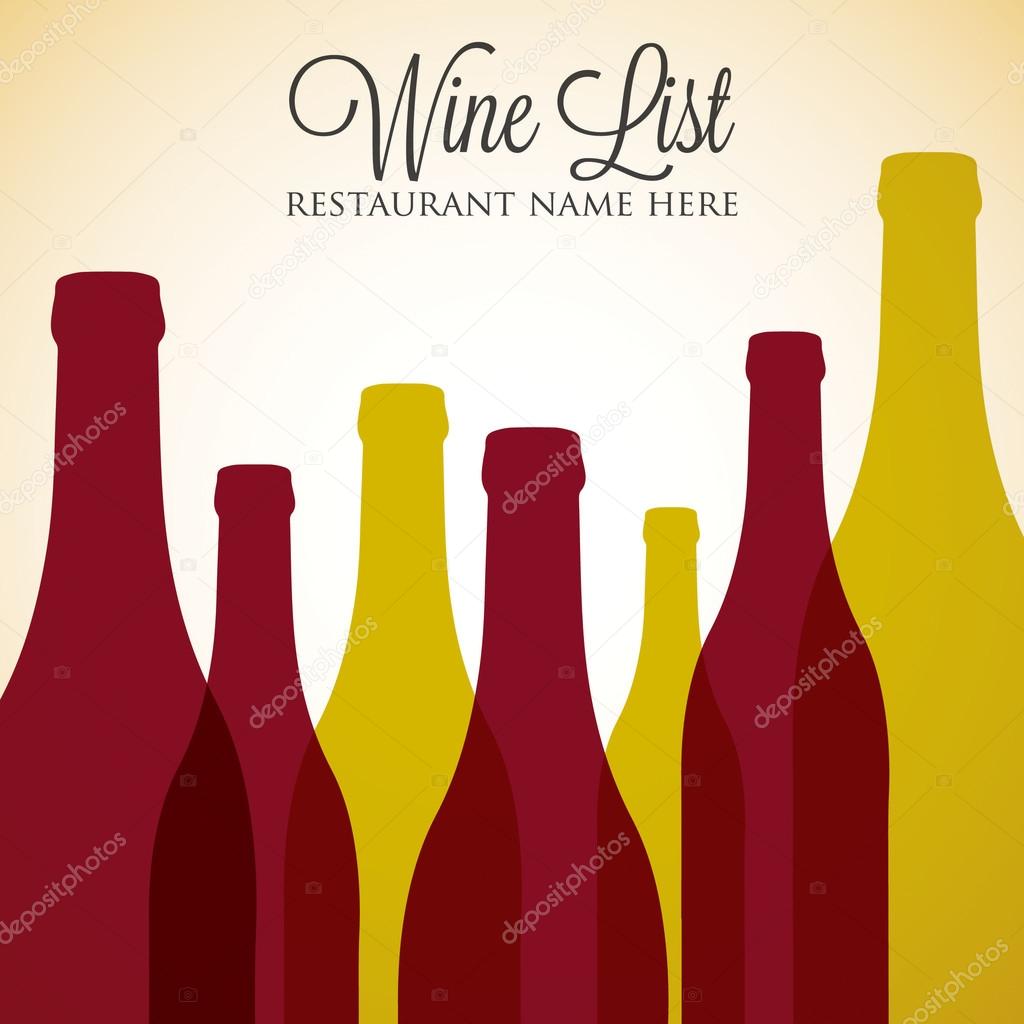 Red and White wine list menu cover