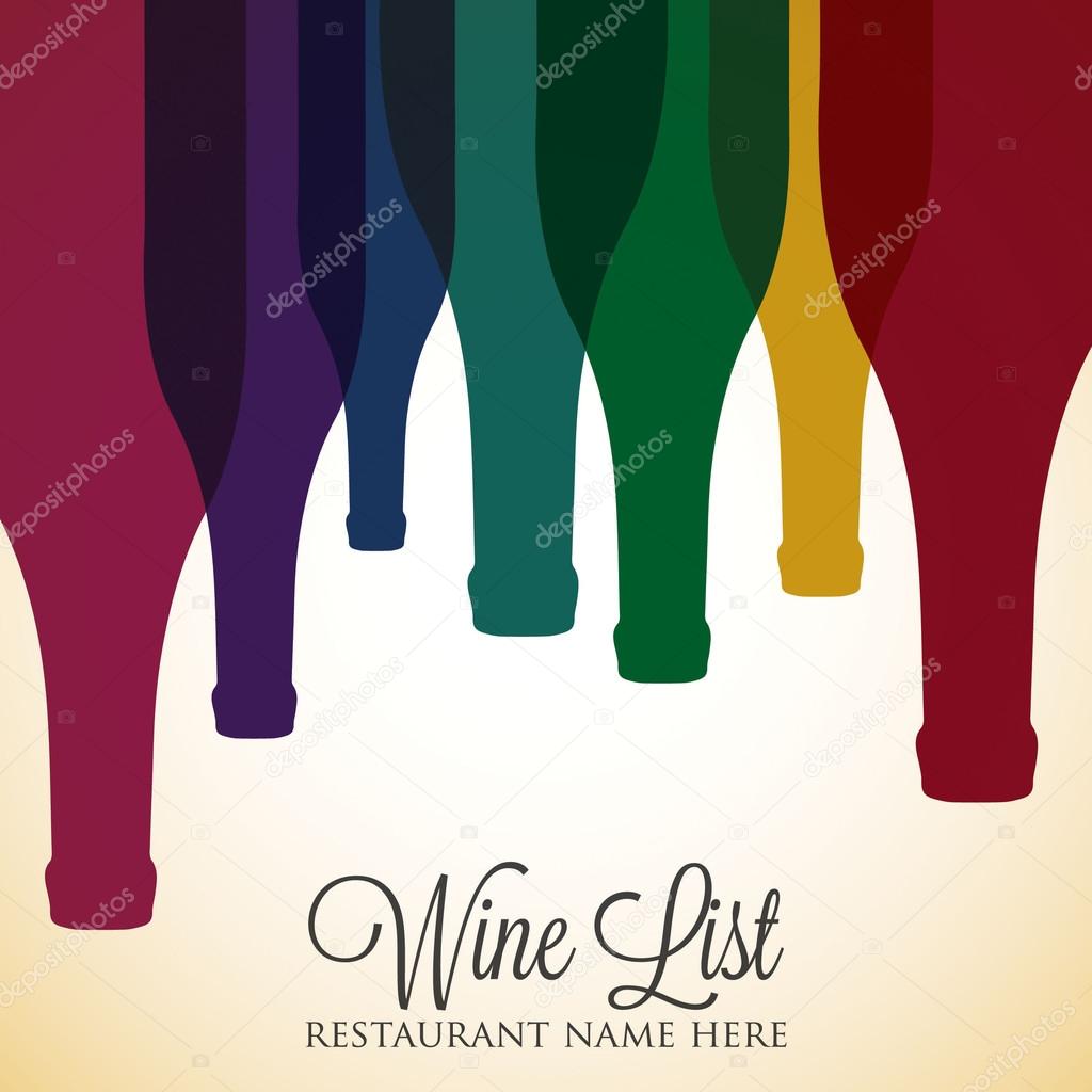 Bright wine list menu cover