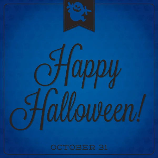 Carte fantôme rétro typographique Halloween — Image vectorielle