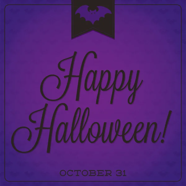 Bat carte d'Halloween typographique rétro — Image vectorielle