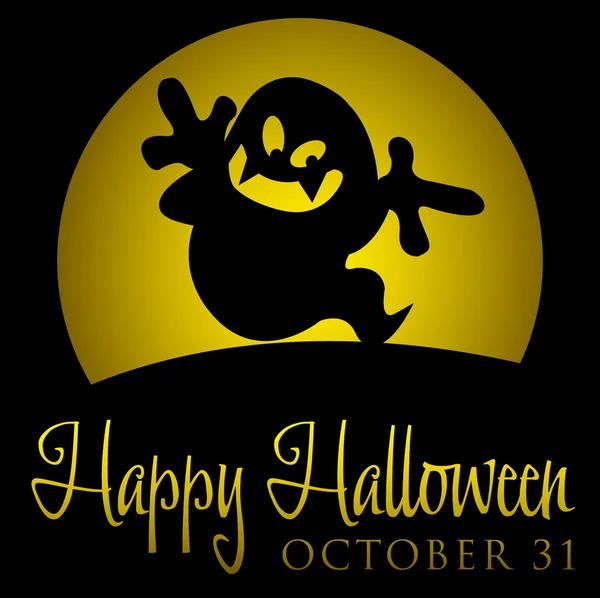 Cartão de Halloween fantasma — Vetor de Stock