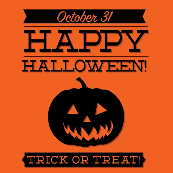 Jack o ' lantern typografische halloween kaart — Stockvector