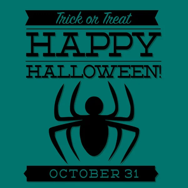 Tarjeta tipográfica Spider Halloween — Archivo Imágenes Vectoriales