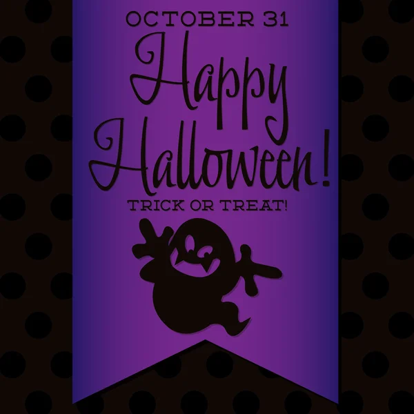 Ghost Halloween sash card — Stock Vector