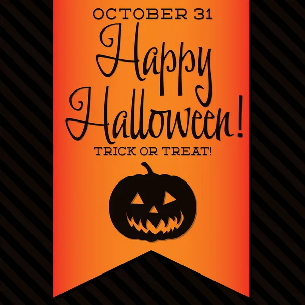 Jack O 'Lanterna cartão de faixa de Halloween — Vetor de Stock
