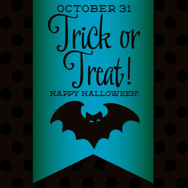 Bat Halloween sash card — Stock Vector