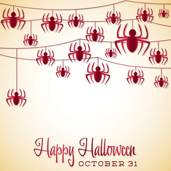 Spider Halloween string card — Stock Vector