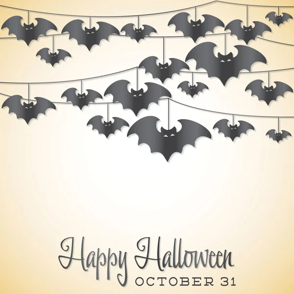 Chauve-souris Halloween string card — Image vectorielle