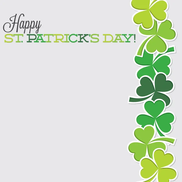 Line of shamrocks St. Patrick's Day card in vector format. — Stock Vector