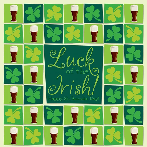 Mosaiska funky St Patrick's Day card i vektorformat. — Stock vektor