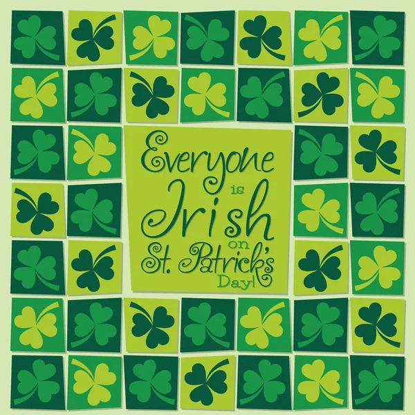 Mosaico funky St. Patrick 's Day tarjeta en formato vectorial . — Vector de stock