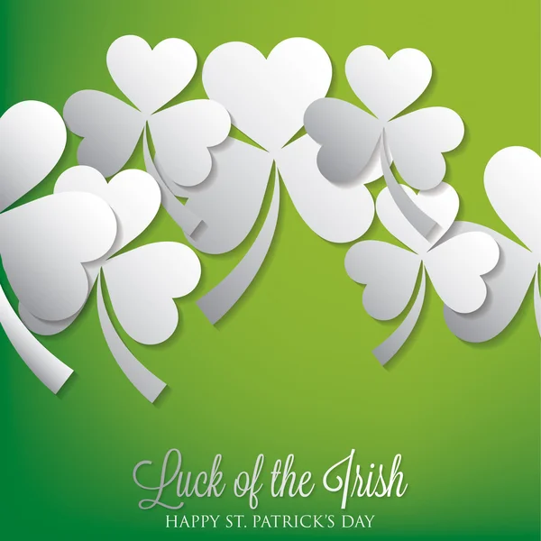Overlapping shamrock St Patrick's Day card in vector format. — Stock Vector