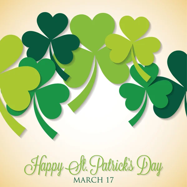 Overlapping shamrock St Patrick's Day card in vector format. — Stock Vector