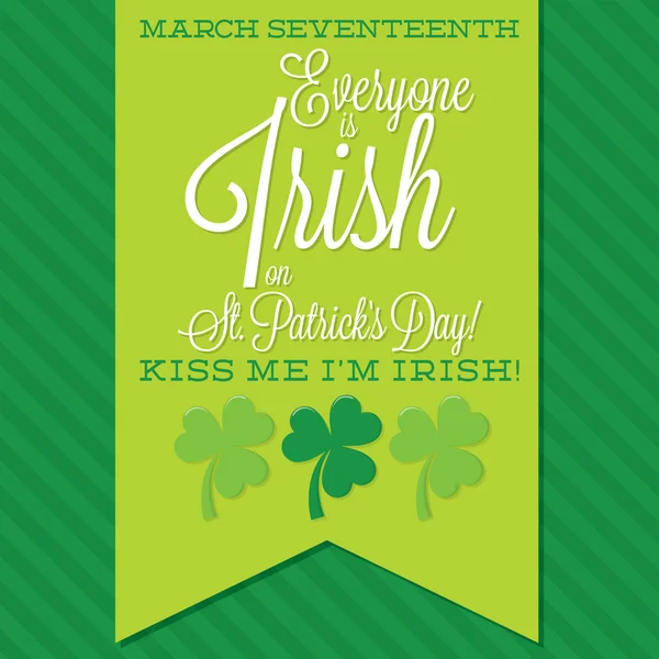 St. Patrick's Day sash card in vector format. — Stock Vector