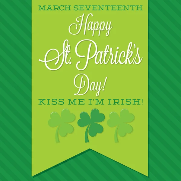 St Patrick's Day sash kort i vektorformat. — Stock vektor