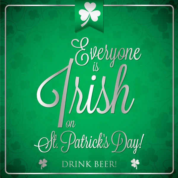 St. Patrick's Day typographic card in vector format — Stock Vector