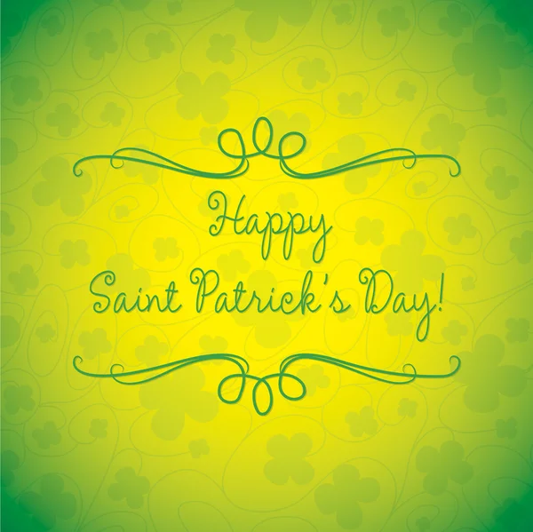 Virvel typografiska St Patrick's Day card i vektorformat. — Stock vektor