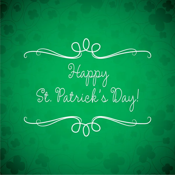 Swirl typographic St. Patrick's Day card in vector format. — Stock Vector