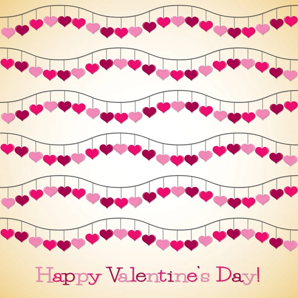 Wavy hearts Valentine's Day card in vector format. — Stock Vector