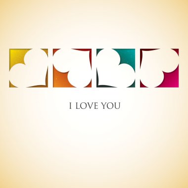 Sevgililer günü kartı Vektör formatında kalp kesip.