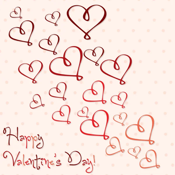 Aftelkalender voor Valentijnsdag hart kaart in vector-formaat. — Stockvector