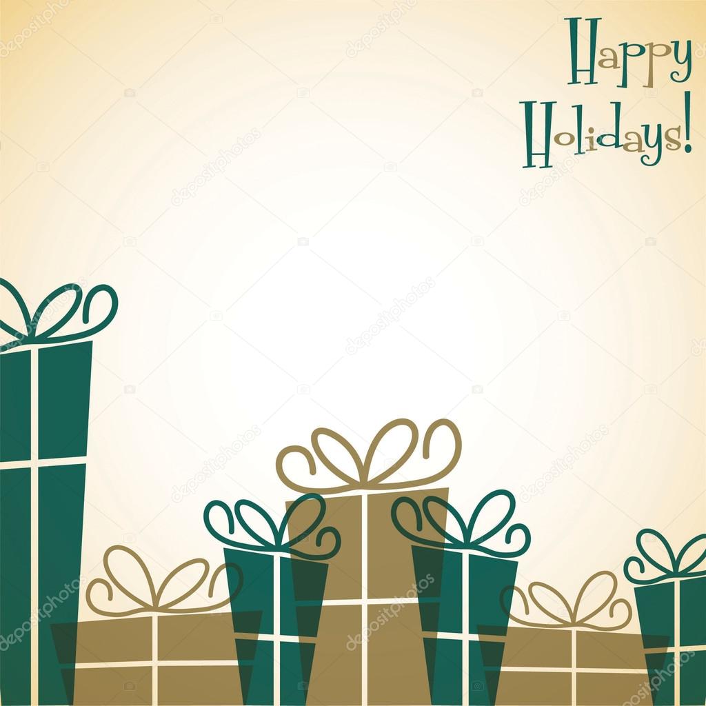 Christmas present overlay card in vector format