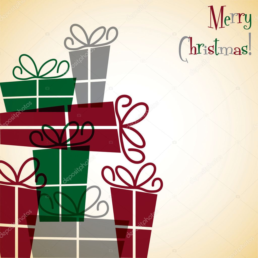 Christmas present overlay card in vector format