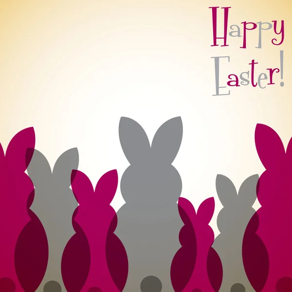 Overlay Easter bunny card — Stock Vector