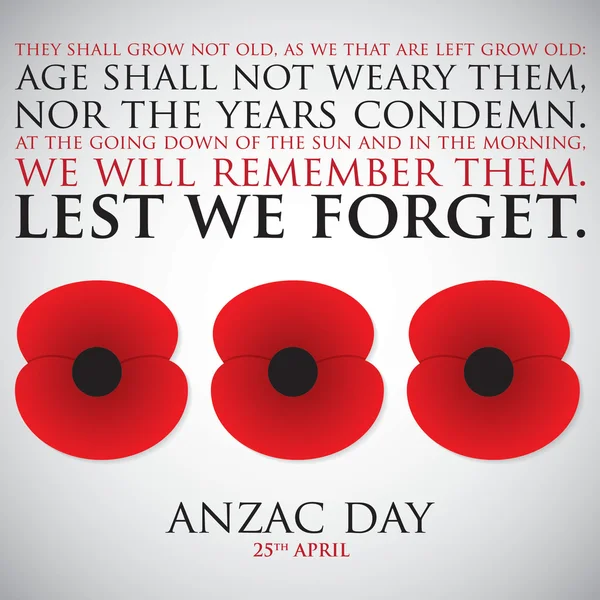 Anzac (Australia Nowa Zelandia Army Corps) dzień — Wektor stockowy