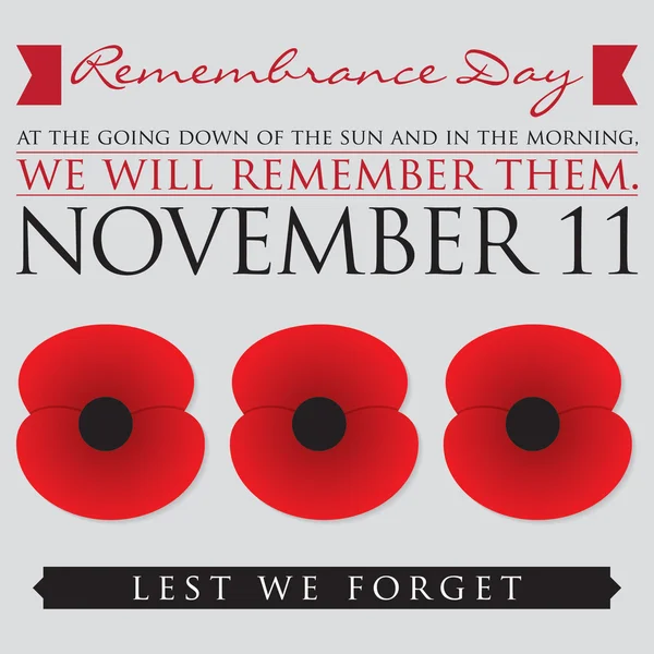 Remembrance Day card — Stock Vector