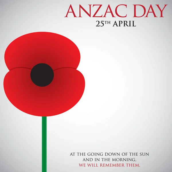 ANZAC (Australia Cuerpo de Ejército de Nueva Zelanda) Día — Vector de stock