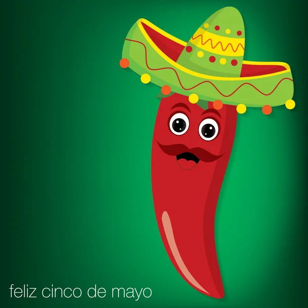 Chilli pepper tarjeta de personaje de dibujos animados en formato vectorial . — Archivo Imágenes Vectoriales