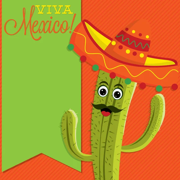 Cactus character sash card in vector format. — Stock Vector