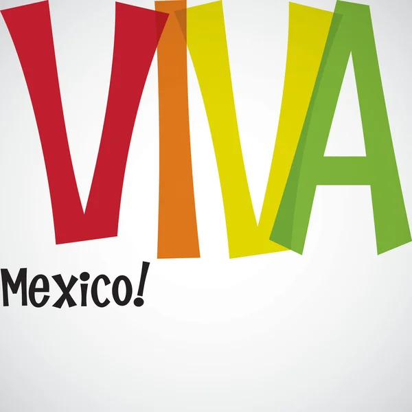 Kartu tipografi terang Viva Mexico dalam format vektor . - Stok Vektor