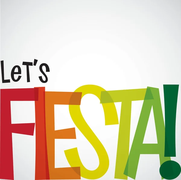 Carta di Fiesta tipografica lucente in formato vettoriale . — Vettoriale Stock