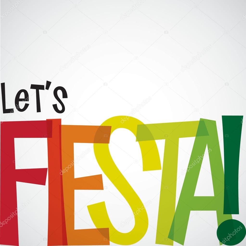 Bright typographic Fiesta card in vector format.