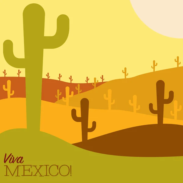 Mexický kaktus pouštní scény ve vektorovém formátu. — Stockový vektor