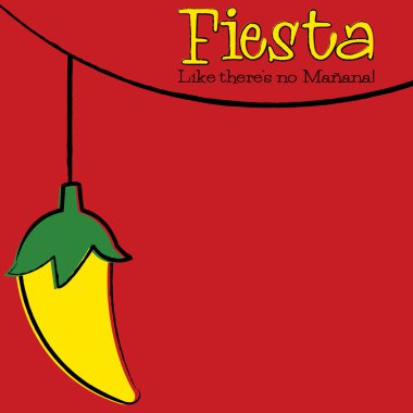 El çekilmiş biber dize kartı Vektör formatında.