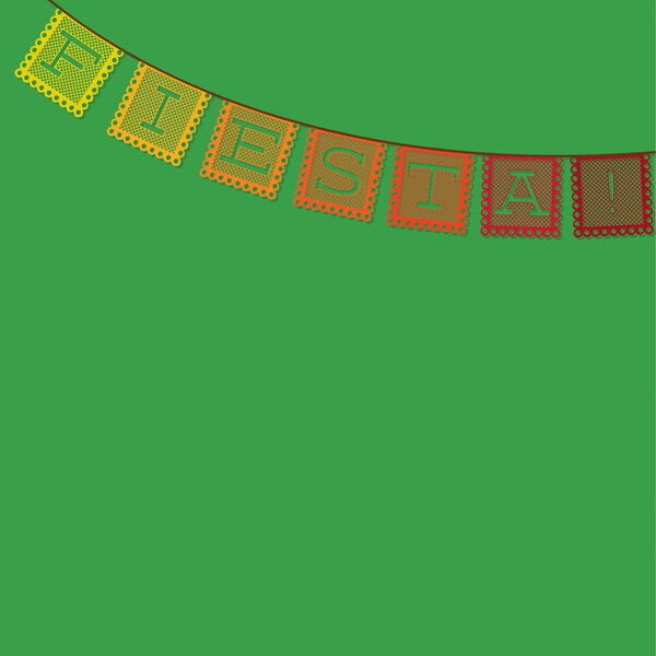 Mexican 'papel picado' (Paper flag decoration) card in vector fo