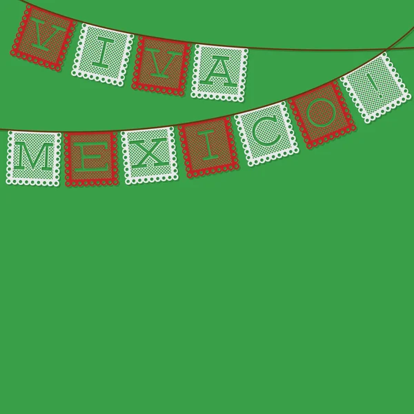 Mexikanska "papel picado" (papper flagga dekoration) kort i vektor-fo — Stock vektor