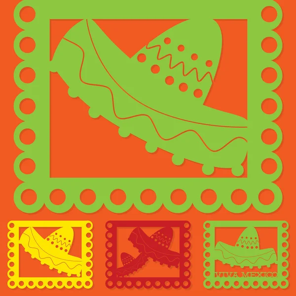 墨西哥 'papel 皮卡多' (纸旗装饰) 设置在向量为 — 图库矢量图片